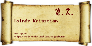 Molnár Krisztián névjegykártya